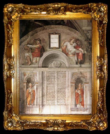 framed  Michelangelo Buonarroti Lunette and Popes, ta009-2